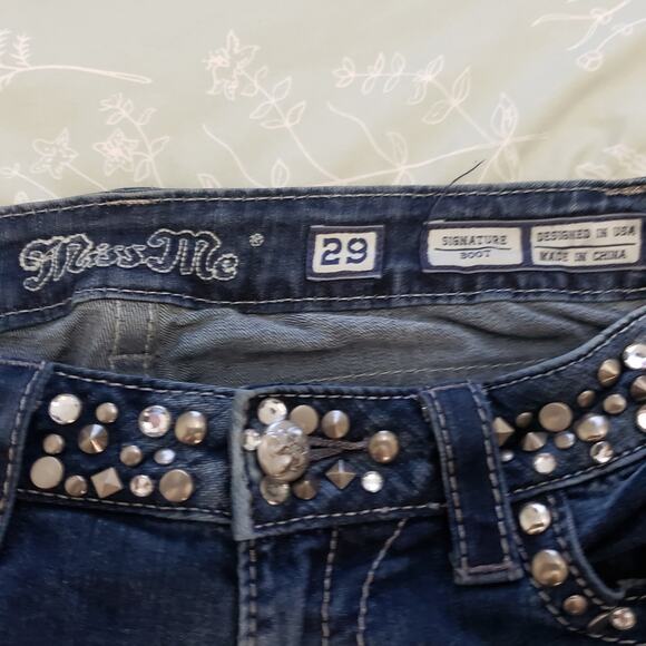 Miss Me Y2K Vtg Signature Boot Distressed Jeans JW4288833 bling Western Size 29 - Picture 6 of 8